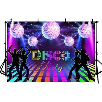 MEHOFOND 2,1 x 1,5 m 80. léta disco párty pozadí pro hip hop rockovou hudbu retro flash pódium