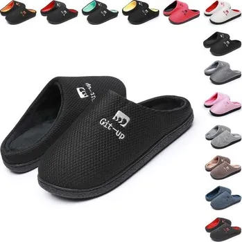 Dívčí zimní obuv Pánské a dámské pantofle Git-up z měkké paměťové pěny s protiskluzovou podrážkou, pro vnitřní i