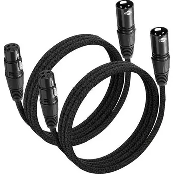 Organizér oblečení Mikrofonní kabel Shaevle XLR samec-XLR samice černý (2 m) kompatibilní s mikrofony nebo jiným