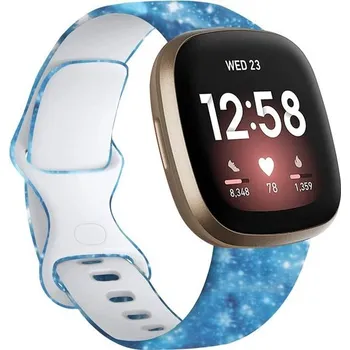 Sportovní měřič FunBand kompatibilní s Fitbit Versa 4 /Fitbit Versa 3 /Sense náramkem, květinový vzor, měkký