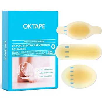 Náplast OK TAPE 20dílné náplasti na puchýře, neviditelný hydrokoloidní gel, voděodolná náplast na prevenci