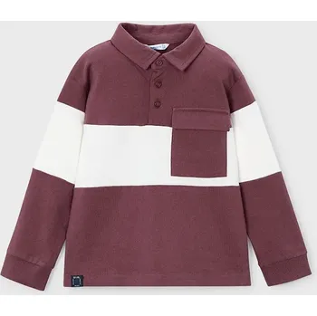 Oblečení a móda Bavlněné tričko s dlouhým rukávem Mayoral 4121.5F.Mini.9BYA burgundské 93X, vel. 140