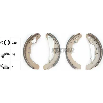 Brzdová čelist Sada brzdových čelistí TEXTAR 91044400