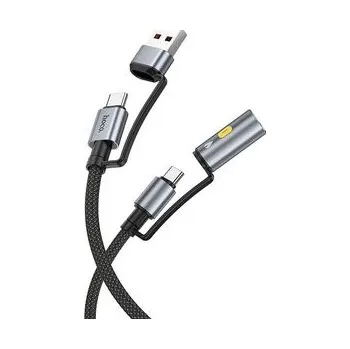 Telefonní příslušenství Kabel All-in-one USB-A / USB-C na USB-C / do autozapalovače Hoco 3A 60W 1,2 m černý - Hoco + zdarma možnost vyzkoušet a vrátit zboží do 30 dní