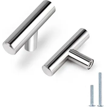 Systém vstřikování Úchytka Probrico z nerezové oceli pro kuchyňskou linku PD201HPC, tvar T, leštěný chrom, průměr