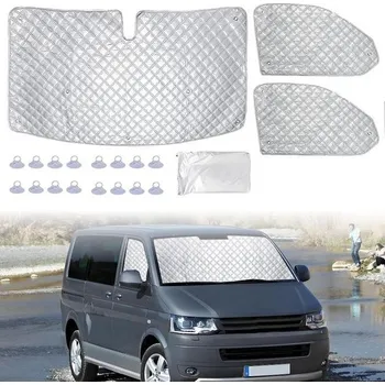GPS Ochranné čelní sklo proti slunci pro VW T5 T6, 3dílná sluneční clona, termoizolační rohož do kabiny