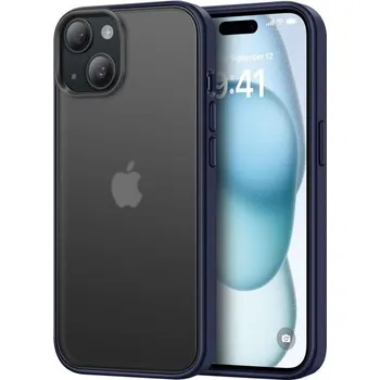 Pouzdro na mobilní telefon TENDLIN kompatibilní s iPhone 15 Plus kryt matný průsvitný odolný proti poškrábání PC zadní strana