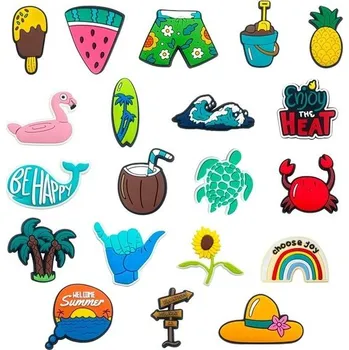 Přívěsek 20 kusů PVC doplňků na boty, letní plážové přívěsky na boty, vodotěsné, odnímatelné doplňky na