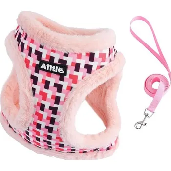 Kosmetika pro psa AIITLE Postroj a vodítko pro psy s fleecovou podšívkou na venčení - Zimní kostkovaný postroj Step
