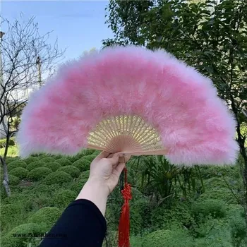 Party dekorace Vintage svatební vějíř Generic růžový