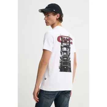 Pánské tričko Bavlněné tričko G-Star D25141.C812 bílá 00X, vel. M