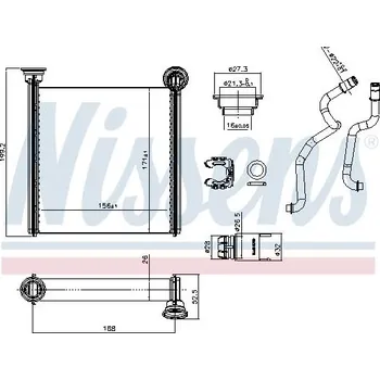 Výměník tepla, vnitřní vytápění NISSENS 707388