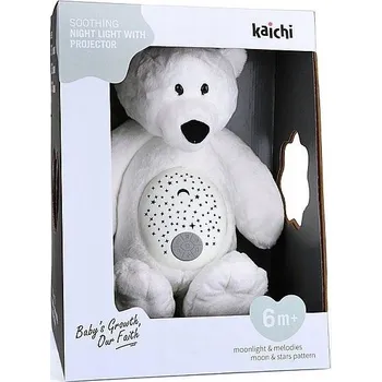 plyšák Plyšový medvídek s projektorem, 35x27x20 cm, bílo-modrý (W/B)