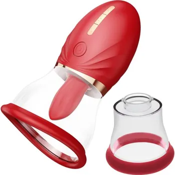 Vibrátor Realov Adoramor Magic Tongue Pleasure 2 Cups Red