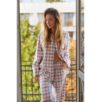 Dámské pyžamo Mefemi Stella PX85 S-2XL pyžamo bez zipu růžovo-šedá XXL