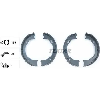 Brzdová čelist Sada brzdových čelistí, parkovací brzda TEXTAR 91073600