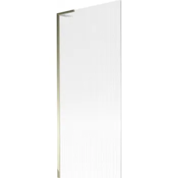 Vanová zástěna Mexen Next L, 1-křídlová vanová zástěna 80 x 150 cm, 6mm sklo s žebrovým vzorem, zlatý lesklý profil, 895-080-000-03-09-50