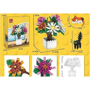 ostatní stavebnice STAVEBNICE, sada - květy, chryzantéma, 900 ks