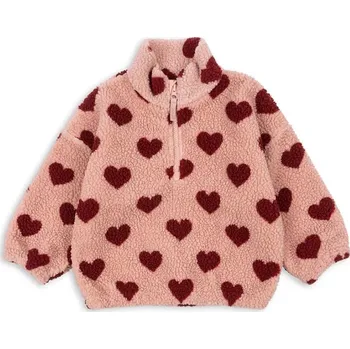 Dětská bunda Konges Sløjd JODY TEDDY HALF ZIP GRS KS104067.9BYA růžová 30X, vel. 104