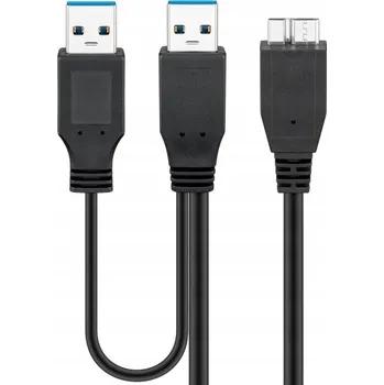 Datový kabel Goobay 95746 kabel USB 0,3 m USB A Micro-USB B Černý