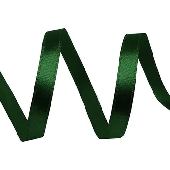 Stuha Atlasová stuha šíře 6 mm, střední, 49 zelená lesní