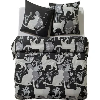 Povlečení Blancheporte Bavlněné povlečení Mistigri s potiskem koček Velikost: dvoulůžko 240x220 + 2x63x63 cm