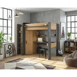 Patrová postel s psacím stolem Heavy dark