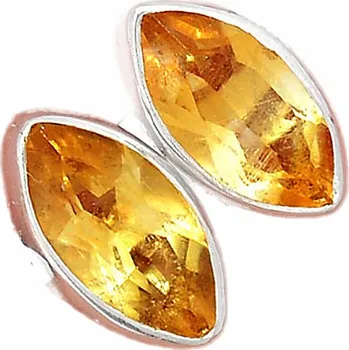 Náušnice Citrín broušený náušnice pecky stříbro Ag 925 E882 0,8 cm, 1,8 g