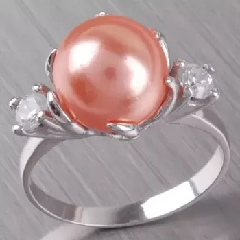 Prsten Stříbrný prsten s perlou a zirkony 6T1190L velikost 56