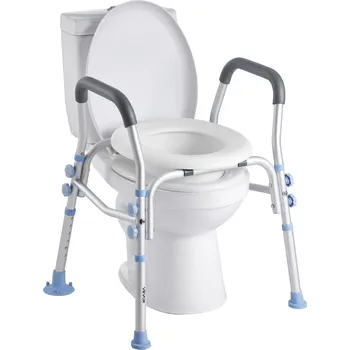 WC sedátko Vevor Nástavec na toaletu s rukojeťmi, nosnost 136 kg, nastavitelná výška