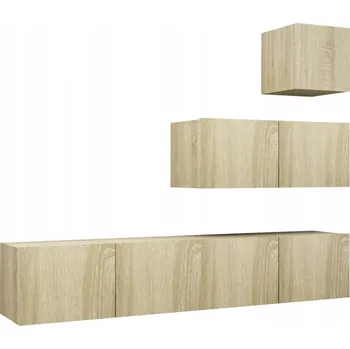 Televizní stolek 4dílná sada TV skříněk, dub sonoma, deska