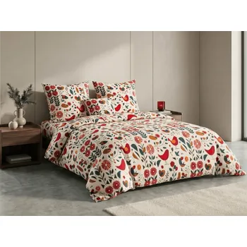 Povlečení Textilomanie RETRO PTÁČEK barevné 2 ks 70 x 90 cm | 200 x 220 cm zipový uzávěr