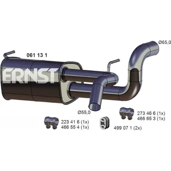 Tlumič výfuku Zadní tlumič výfuku ERNST 061131