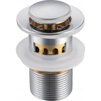 Sifon Zátka s přepadem klik-klak kulatý Balneo stříbrná