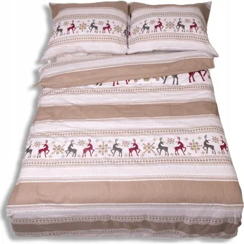 Povlečení Zimní flanelové Povlečení, sobi 160x200 + 2x70x80 silné 160g/m2 MATEX