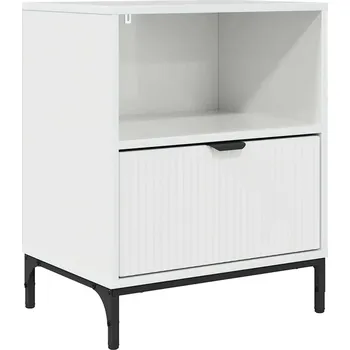 Noční stolek Noční stolek se zásuvkou Bílý s vysokým leskem 49 x 36 x 61 cm