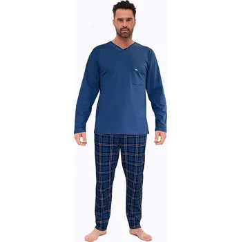 Pánské pyžamo Pyžamo Cornette 122/210 Victor long/r M-2XL pánské tmavě modrá L