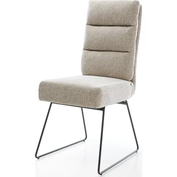 Jídelní židle DELIFE Jídelní židle Pela-Flex tkanina Měkký béžová tenká podnož černá taštičkové pružiny