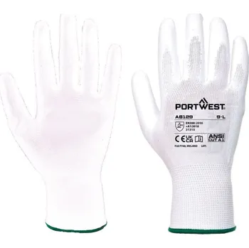 Pracovní oblečení PORTWEST Rukavice AB129 s dlaní z PU POR-AB129W6RXS Bílá XS