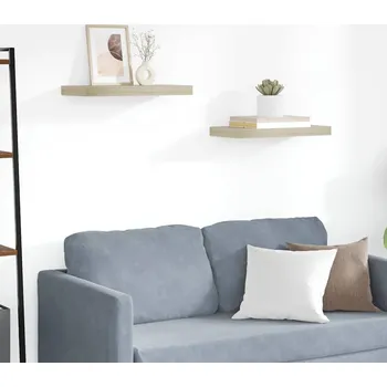 Obývací pokoj Nábytek XL Plovoucí nástěnné police 2 ks dub 50 x 23 x 3,8 cm MDF 323872