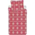 Povlečení Jerry Fabrics Bavlněné povlečení vánoční červené/bílé vločky 140 x 200, 70 x 90 cm zipový uzávěr
