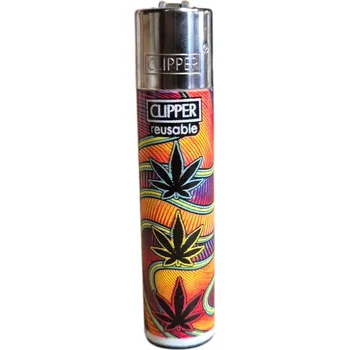 Clipper - Neon Leaves 6 – originální plnitelný zapalovač Varianta: C