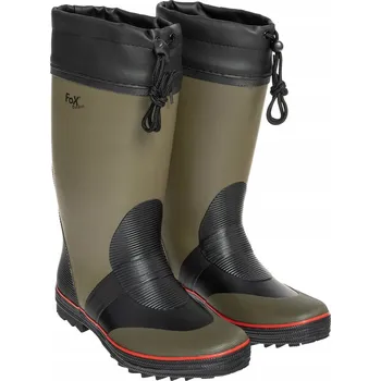 Pánské holínky FOX Outdoor boty gumové HOLÍNKY s červeným lemem ZELENÉ/ČERNÉ vel.37