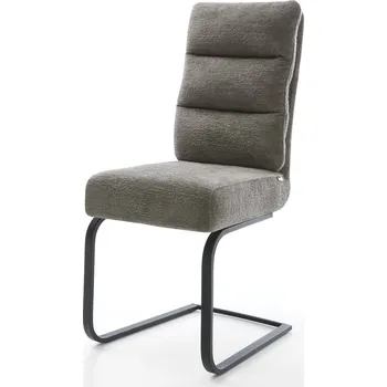 Jídelní židle DELIFE Jídelní židle Pela-Flex bouclé měkký tmavě béžová konzolová podnož plochá černá taštičkové pružiny