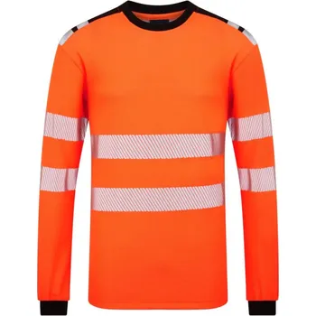 Pánské tričko PORTWEST Tričko PW3 Modaflame Knit HVO FR R736, dlouhý rukáv POR-FR736OBRM M Oranžová/černá