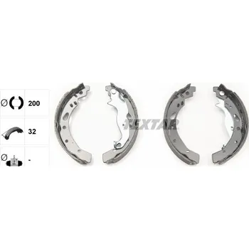 Brzdová čelist Sada brzdových čelistí TEXTAR 91072100