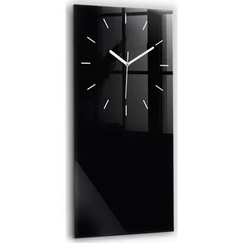 Hodiny Velké tvrzené skleněné dekorativní nástěnné hodiny, černé, 30x60 cm