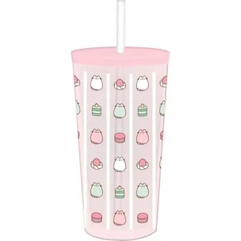 PUSHEEN SWEETS hrnek se slámkou a víčkem 600ml MALÉ OBČERSTVENÍ