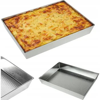 Forma na pečení PLECH 36x28 CM FORMA NA PEČENÍ KOLÁČŮ OBDÉLNÍKOVÁ Z NEREZOVÉ OCELI