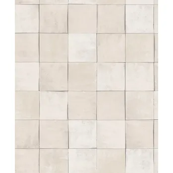 Tapeta TAPETA IMITACE BÉŽOVÉ DLAŽDIČKY OBKLADY HRUBÁ OMYVATELNÁ TAPETY